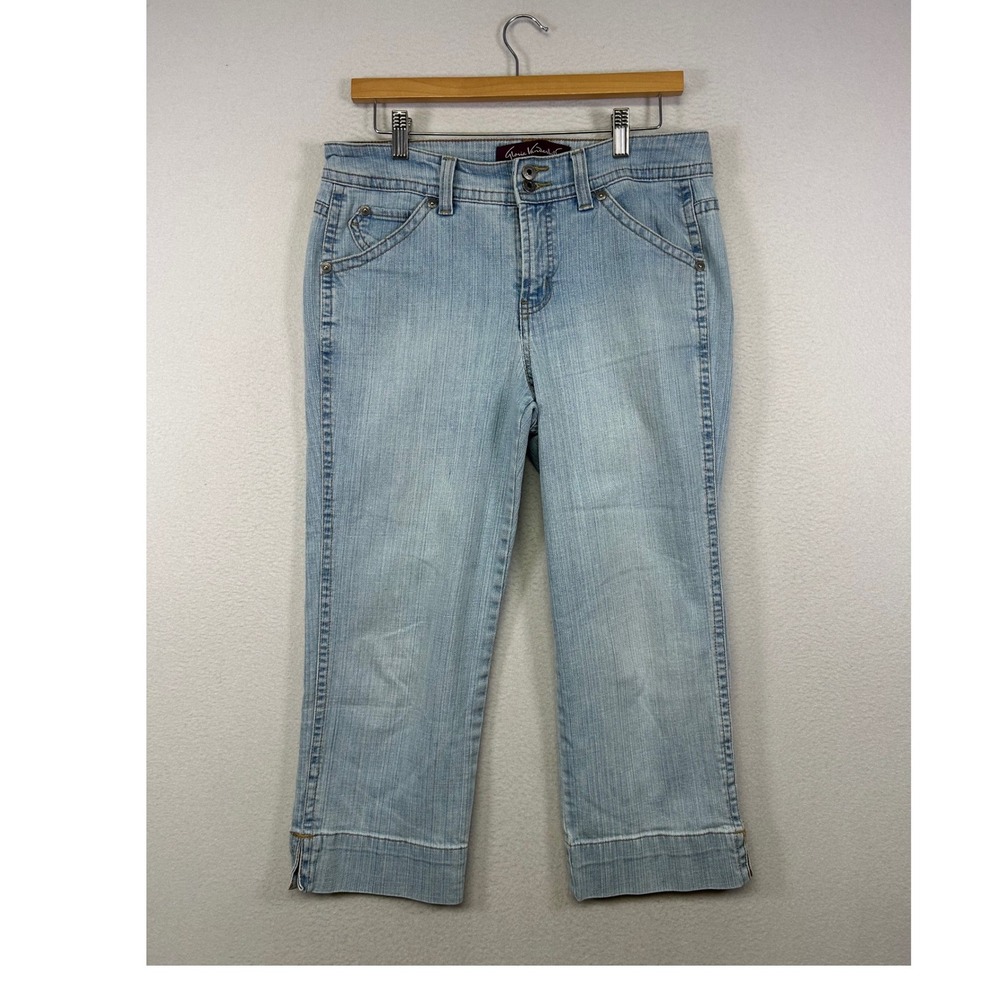 Y2K Coastal Gloria Vanderbilt Womens 8 Light Blue Amanda Stretch Crop Jeans 6543